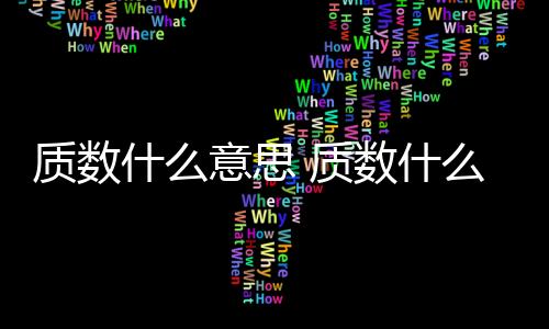 【】质数又称素数质数什么意思